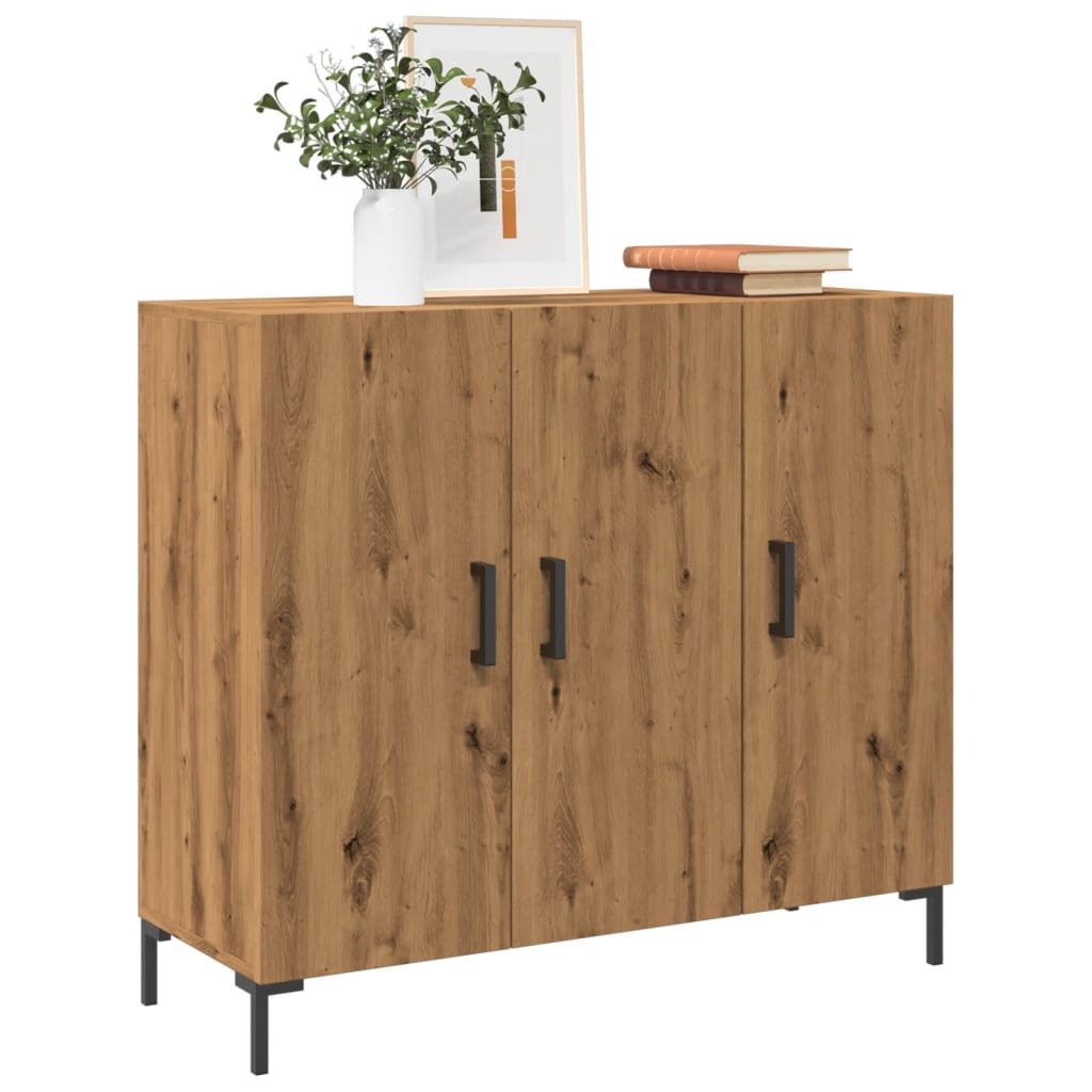 Dressoir 90x34x80 cm bewerkt hout artisanaal eikenkleurig is nu te koop bij PeponiXL, paradijselijk wonen!