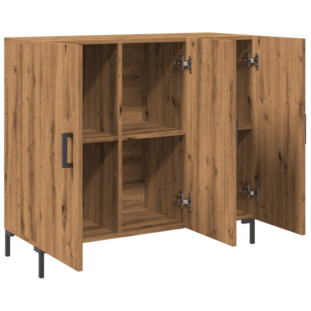 Dressoir 90x34x80 cm bewerkt hout artisanaal eikenkleurig is nu te koop bij PeponiXL, paradijselijk wonen!