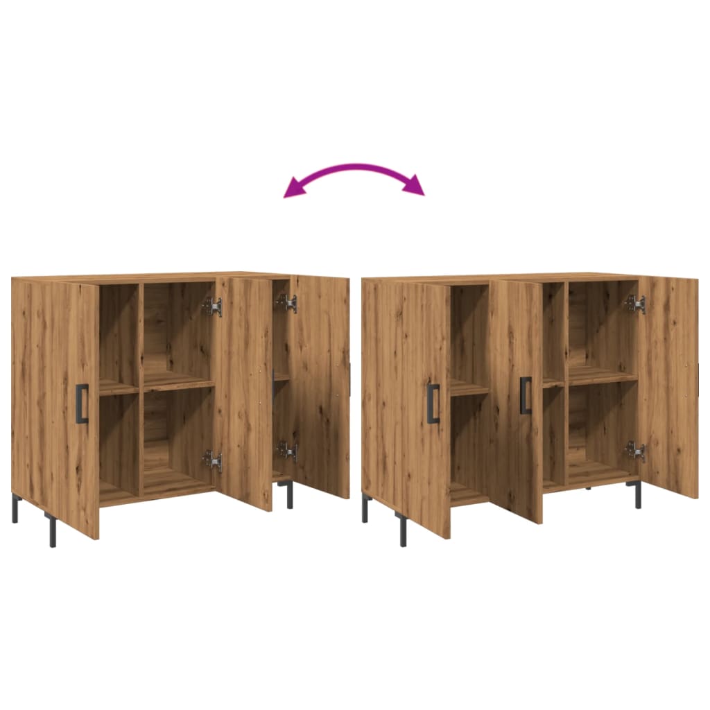 Dressoir 90x34x80 cm bewerkt hout artisanaal eikenkleurig is nu te koop bij PeponiXL, paradijselijk wonen!