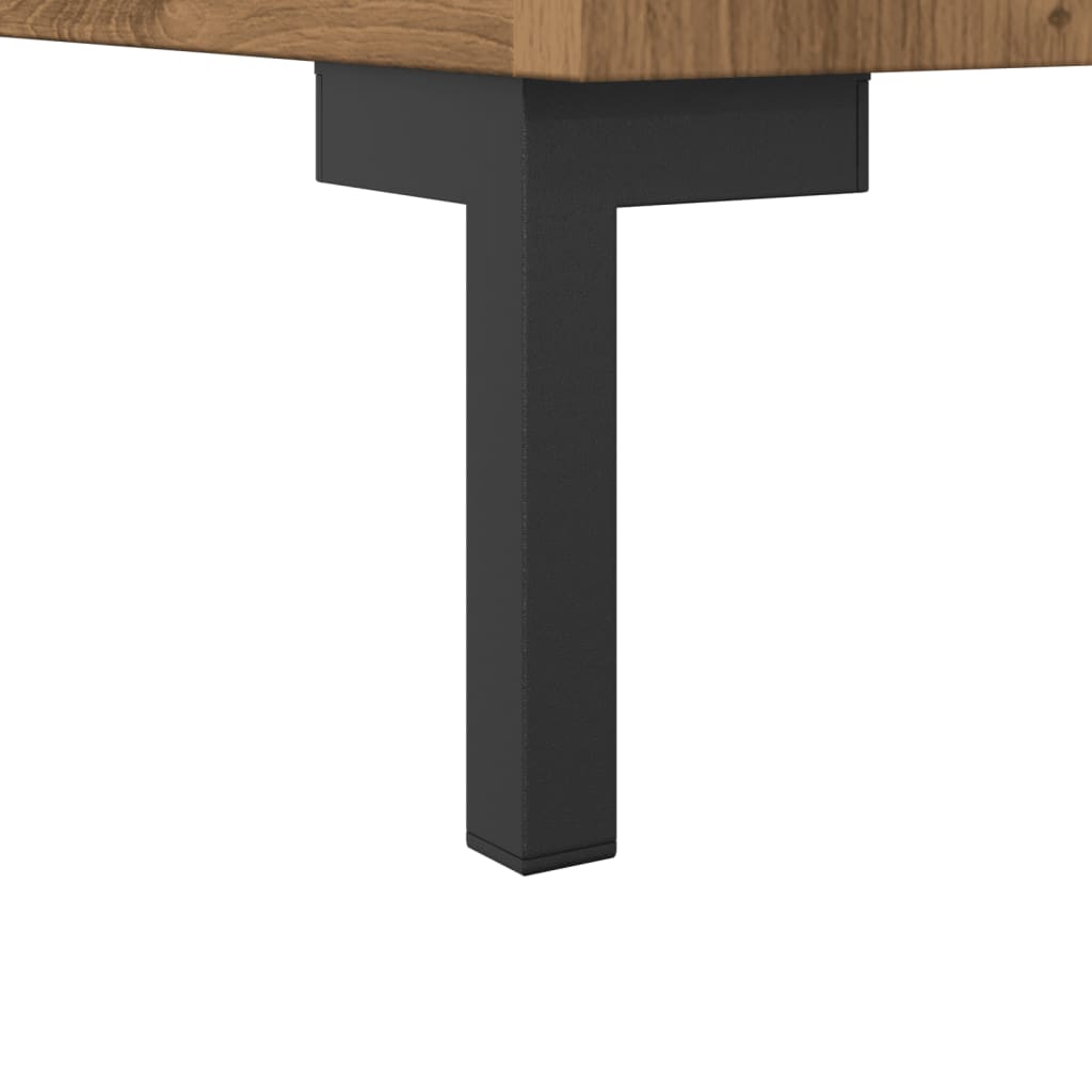 Dressoir 90x34x80 cm bewerkt hout artisanaal eikenkleurig is nu te koop bij PeponiXL, paradijselijk wonen!