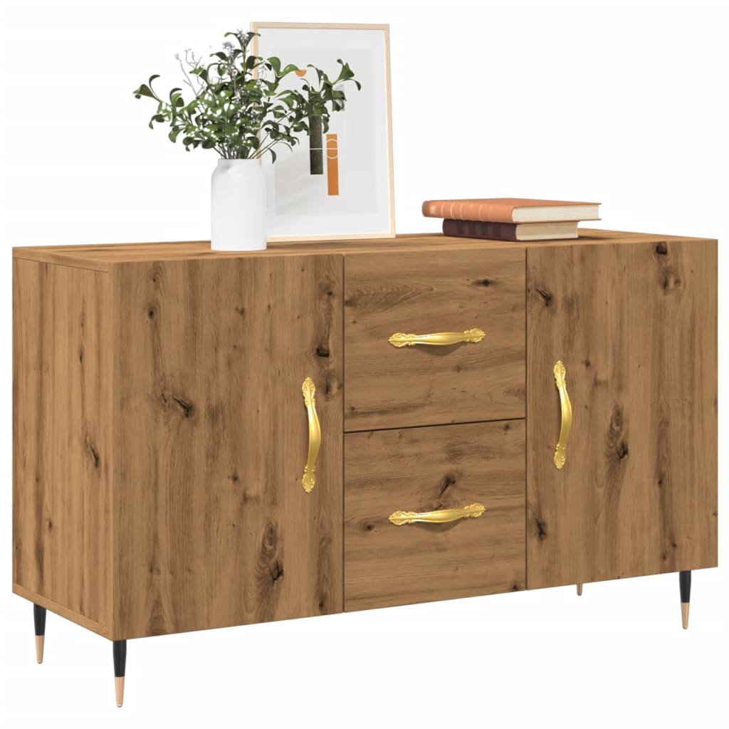 Dressoir 100x36x60 cm bewerkt hout artisanaal eikenkleurig is nu te koop bij PeponiXL, paradijselijk wonen!