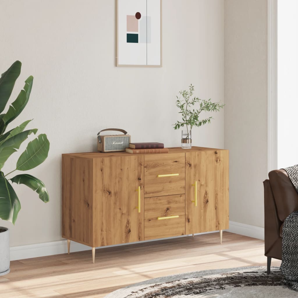 Dressoir 100x36x60 cm bewerkt hout artisanaal eikenkleurig is nu te koop bij PeponiXL, paradijselijk wonen!