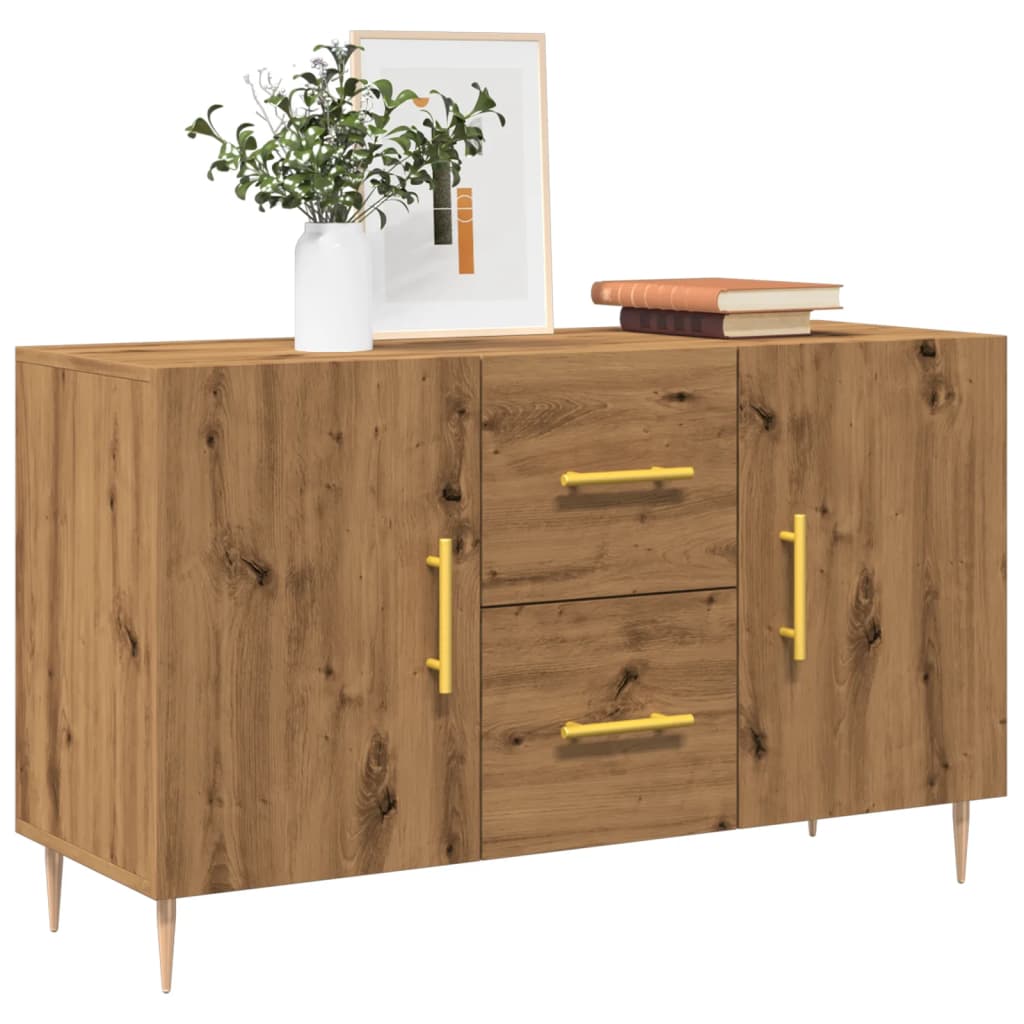 Dressoir 100x36x60 cm bewerkt hout artisanaal eikenkleurig is nu te koop bij PeponiXL, paradijselijk wonen!