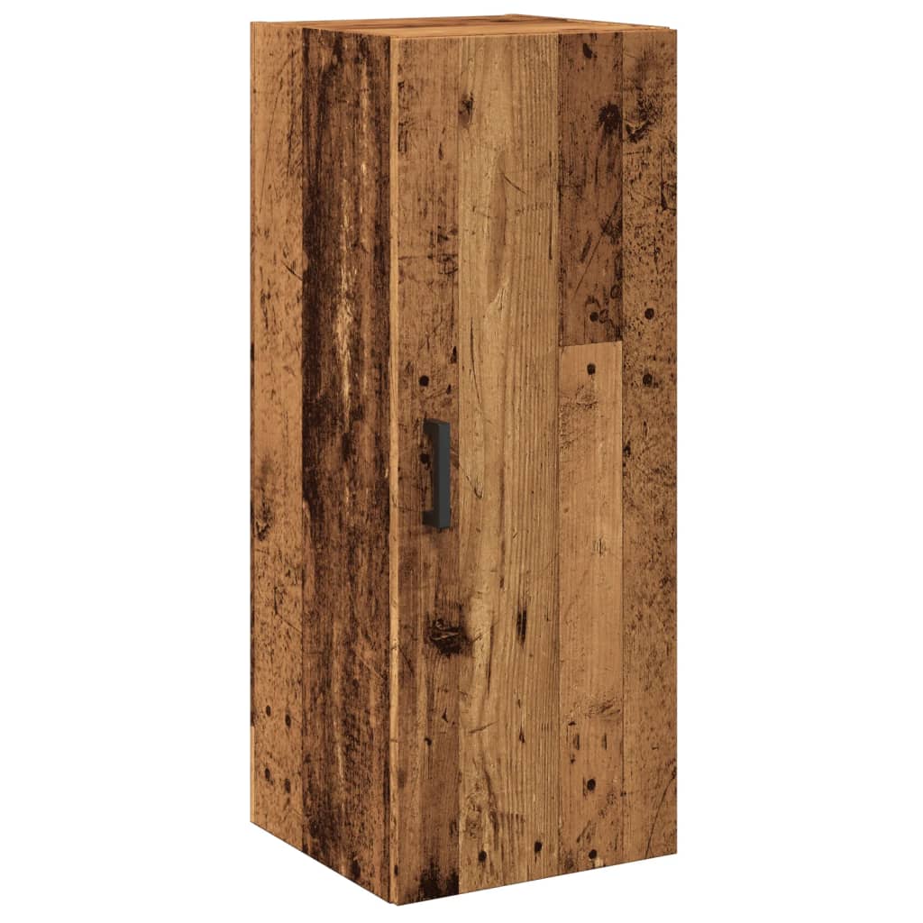 Wandkast 34,5x34x90 cm bewerkt hout oud houtkleur is nu te koop bij PeponiXL, paradijselijk wonen!