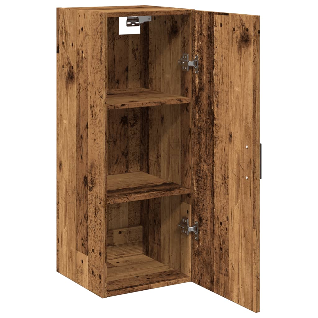 Wandkast 34,5x34x90 cm bewerkt hout oud houtkleur is nu te koop bij PeponiXL, paradijselijk wonen!