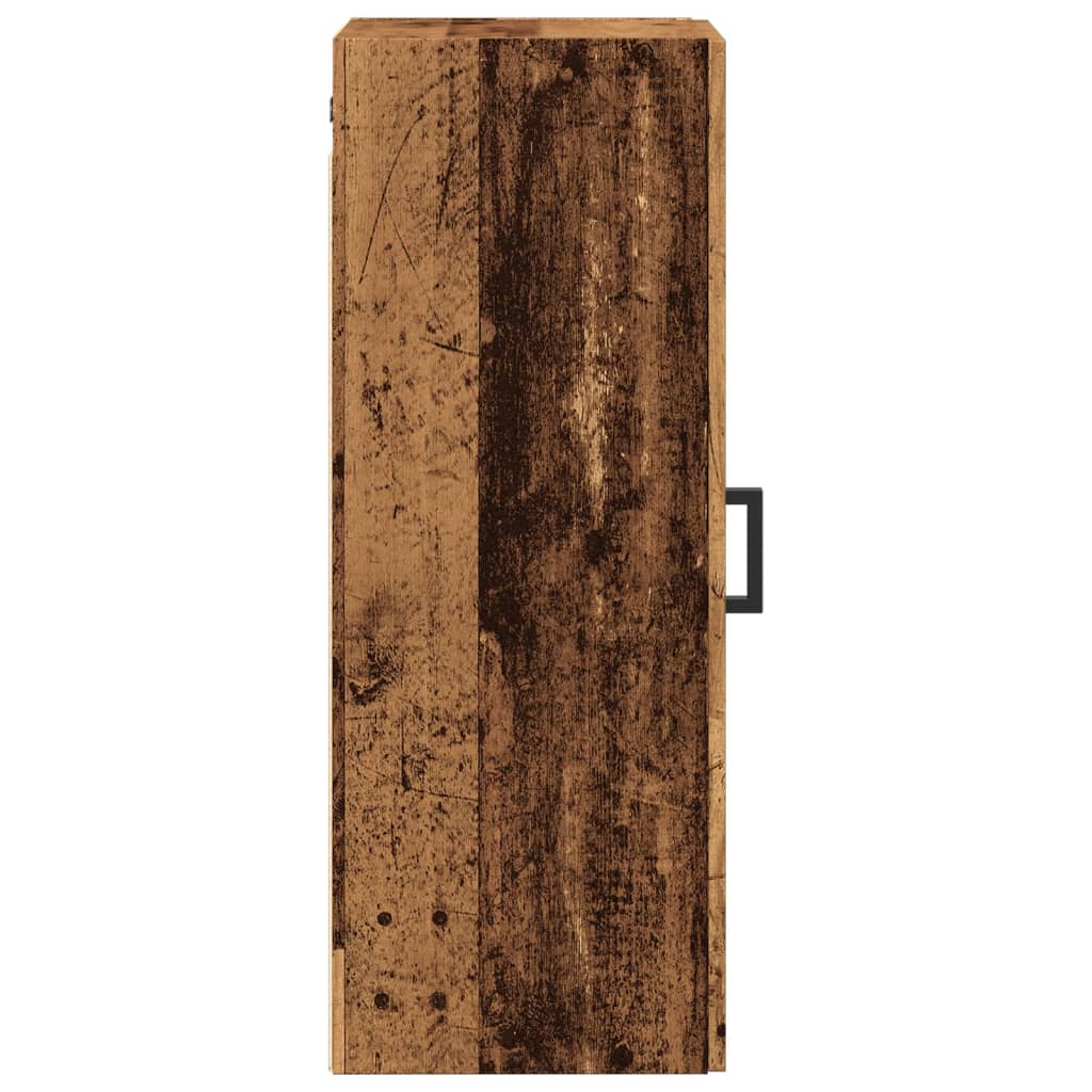 Wandkast 34,5x34x90 cm bewerkt hout oud houtkleur is nu te koop bij PeponiXL, paradijselijk wonen!
