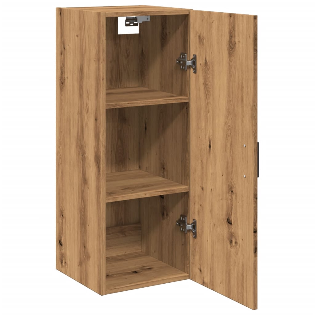Wandkast 34,5x34x90 cm bewerkt hout artisanaal eikenkleur is nu te koop bij PeponiXL, paradijselijk wonen!