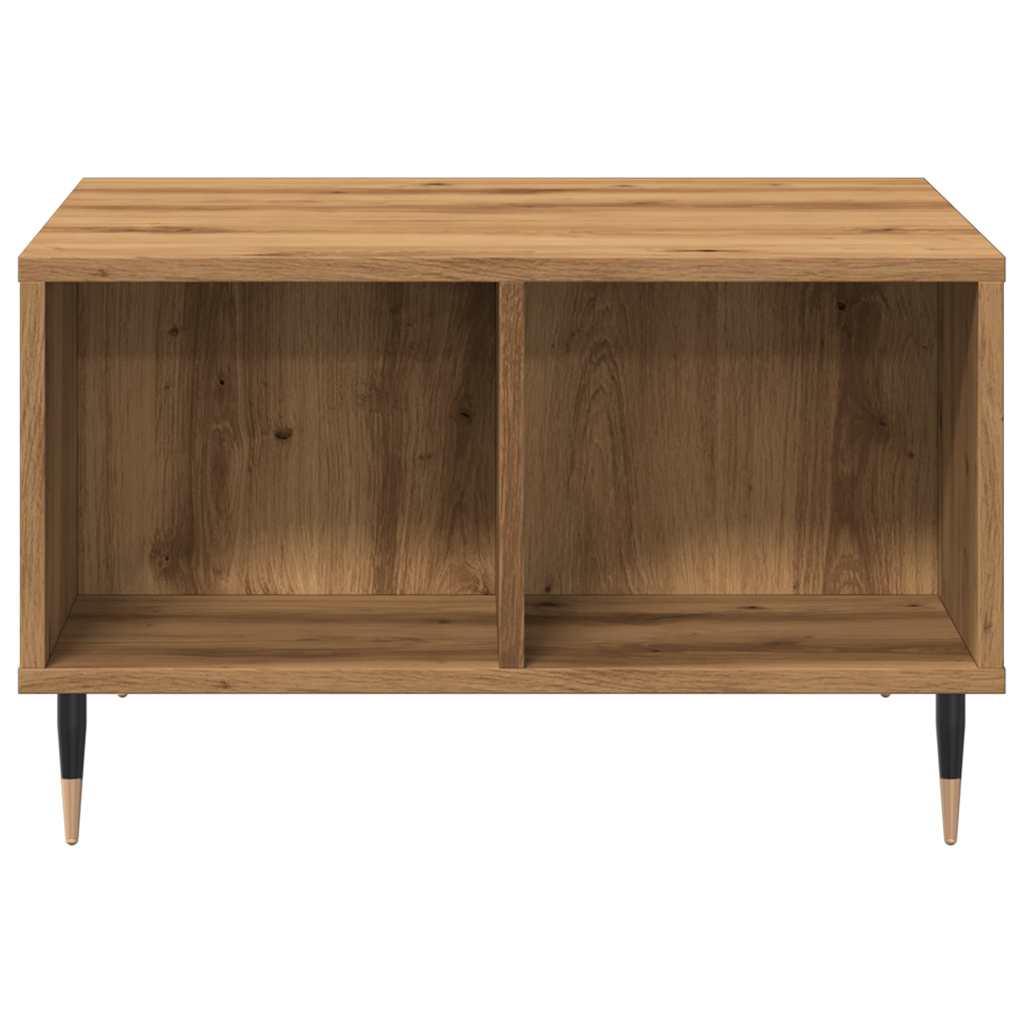 Salontafel 60x50x36,5 cm bewerkt hout artisanaal eikenkleur is nu te koop bij PeponiXL, paradijselijk wonen!