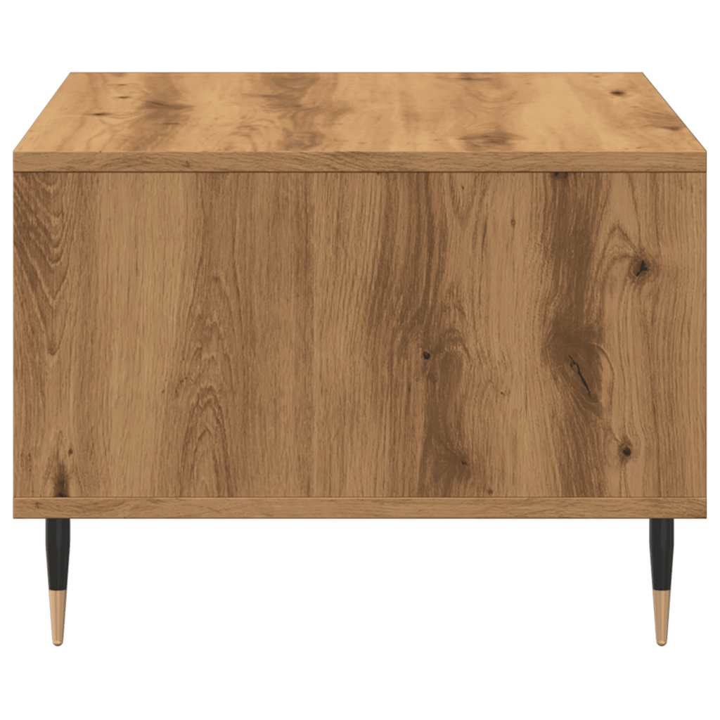 Salontafel 60x50x36,5 cm bewerkt hout artisanaal eikenkleur is nu te koop bij PeponiXL, paradijselijk wonen!