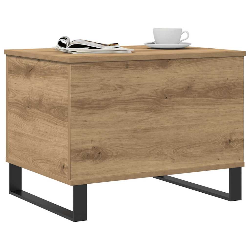 Salontafel 60x44,5x45 cm bewerkt hout artisanaal eikenkleurig is nu te koop bij PeponiXL, paradijselijk wonen!