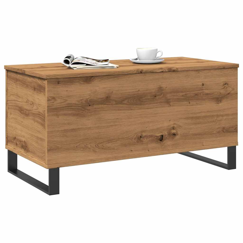 Salontafel 90x44,5x45 cm bewerkt hout artisanaal eikenkleurig is nu te koop bij PeponiXL, paradijselijk wonen!