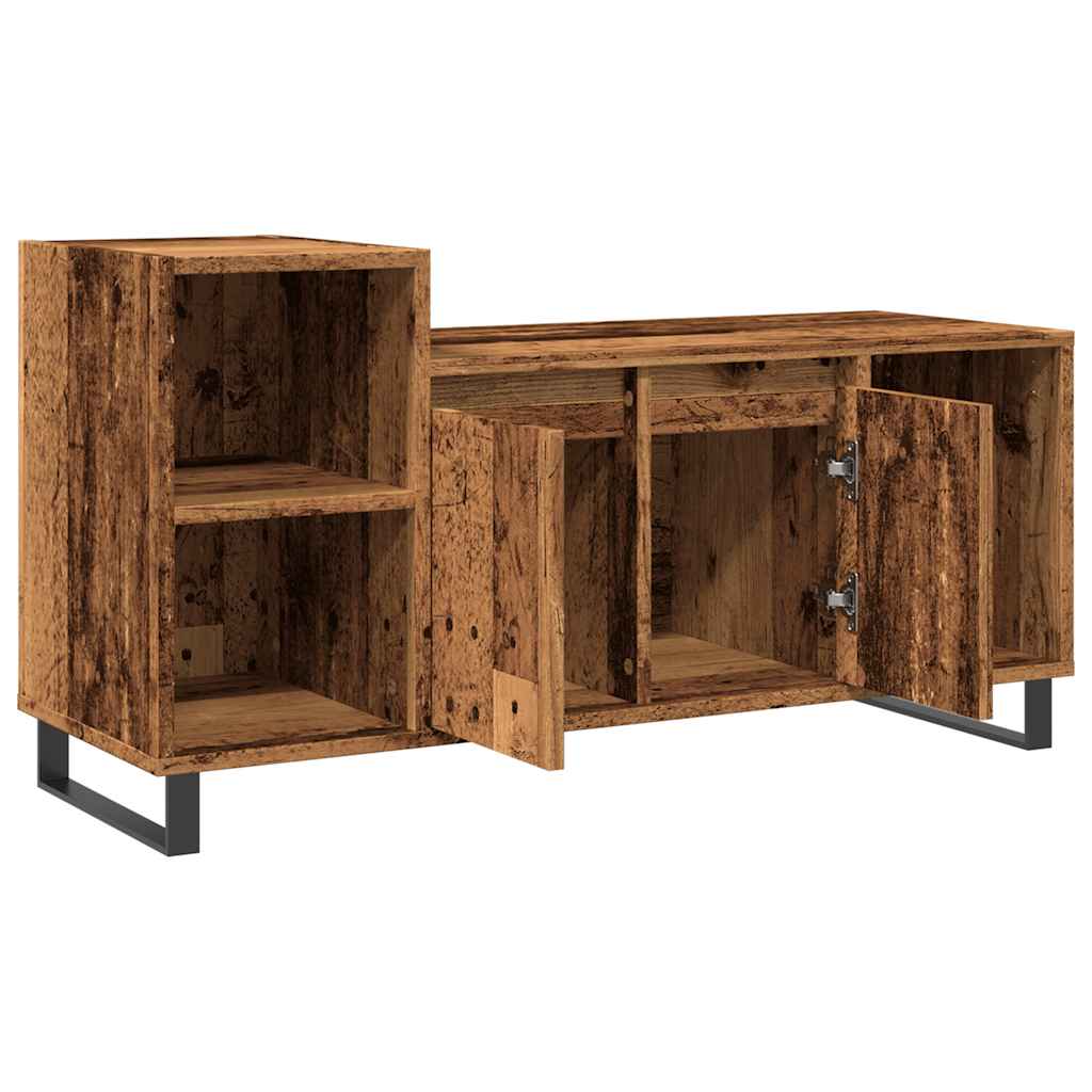 Tv-meubel 100x35x55 cm bewerkt hout oud houtkleurig is nu te koop bij PeponiXL, paradijselijk wonen!