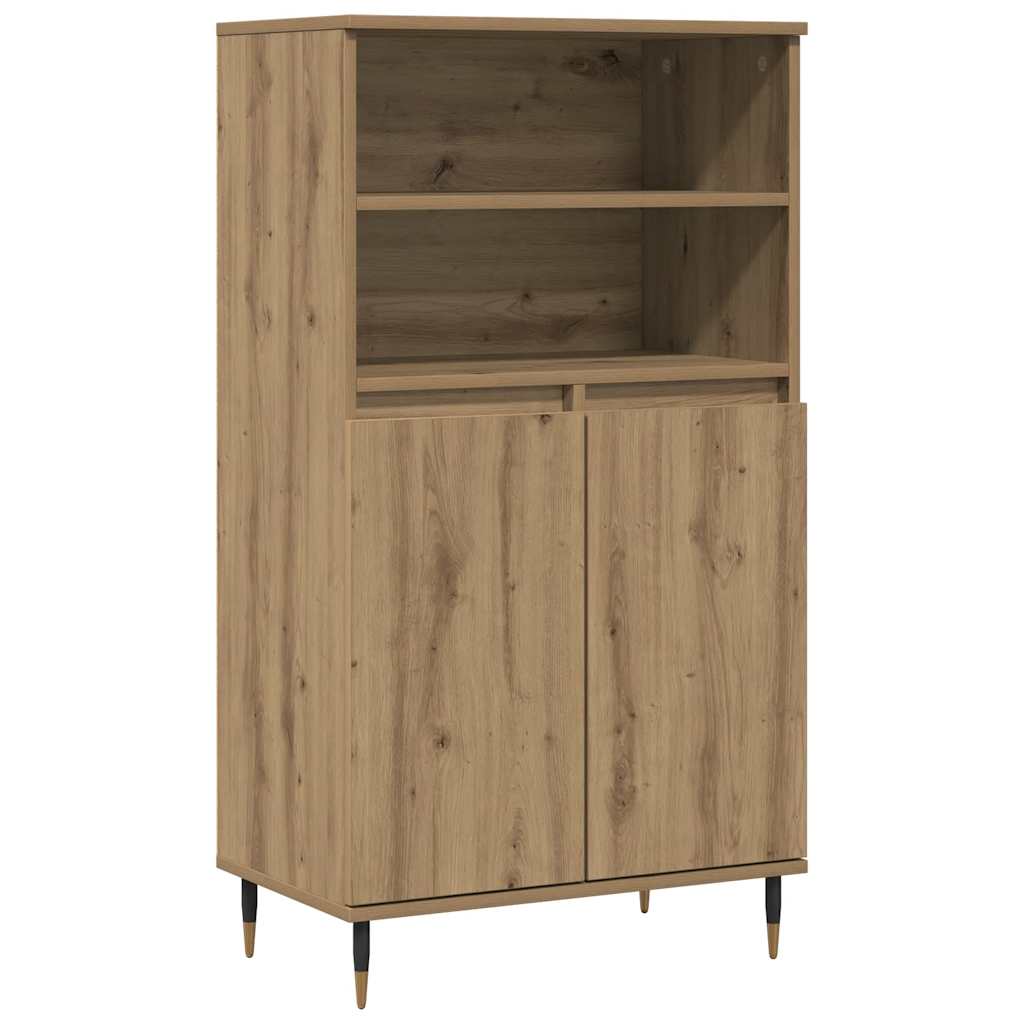 Hoge kast 60x36x110 cm bewerkt hout artisanaal eikenkleurig is nu te koop bij PeponiXL, paradijselijk wonen!