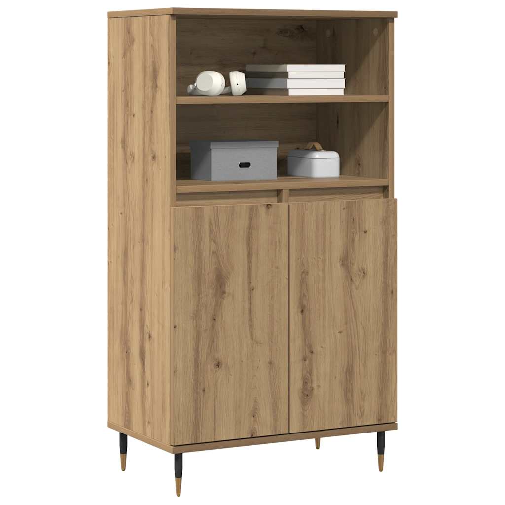 Hoge kast 60x36x110 cm bewerkt hout artisanaal eikenkleurig is nu te koop bij PeponiXL, paradijselijk wonen!