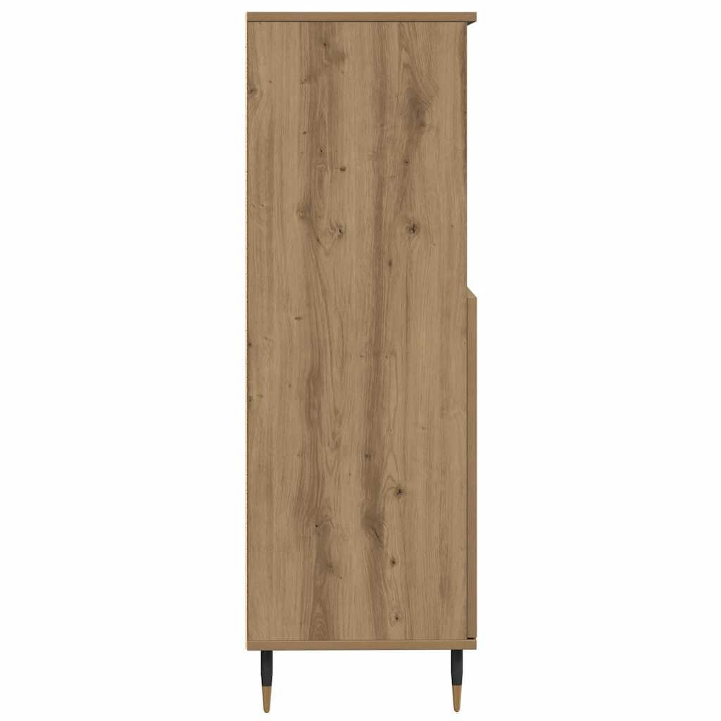Hoge kast 60x36x110 cm bewerkt hout artisanaal eikenkleurig is nu te koop bij PeponiXL, paradijselijk wonen!