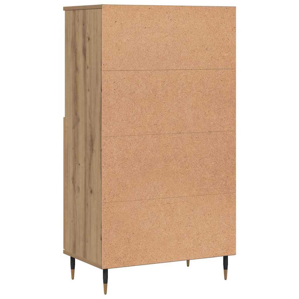 Hoge kast 60x36x110 cm bewerkt hout artisanaal eikenkleurig is nu te koop bij PeponiXL, paradijselijk wonen!