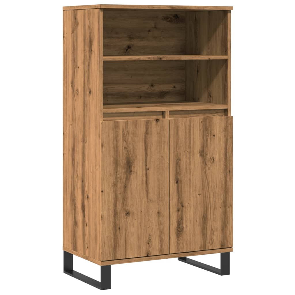 Hoge kast 60x36x110 cm bewerkt hout artisanaal eikenkleur is nu te koop bij PeponiXL, paradijselijk wonen!