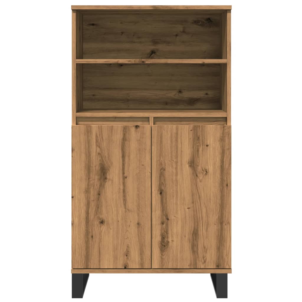 Hoge kast 60x36x110 cm bewerkt hout artisanaal eikenkleur is nu te koop bij PeponiXL, paradijselijk wonen!