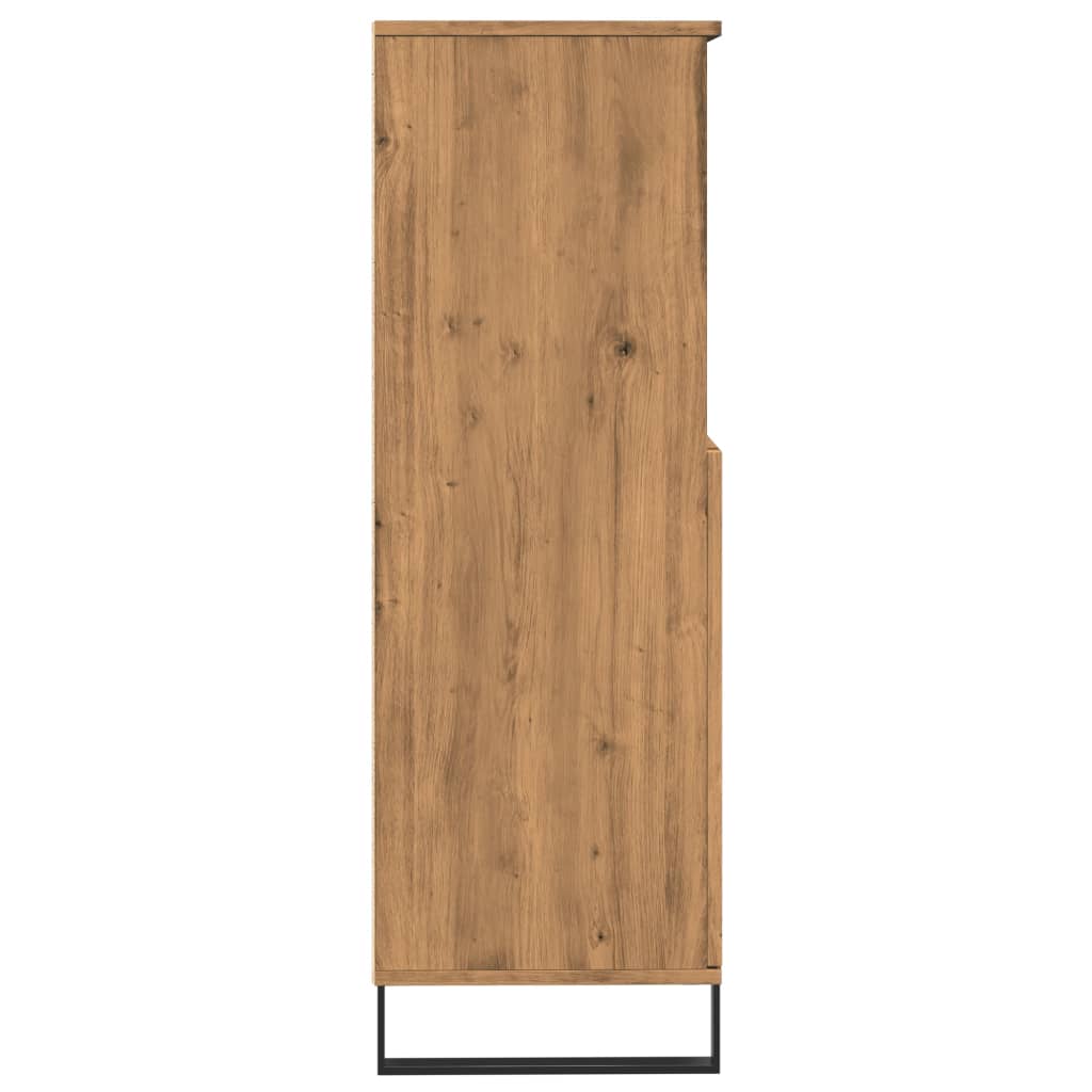 Hoge kast 60x36x110 cm bewerkt hout artisanaal eikenkleur is nu te koop bij PeponiXL, paradijselijk wonen!
