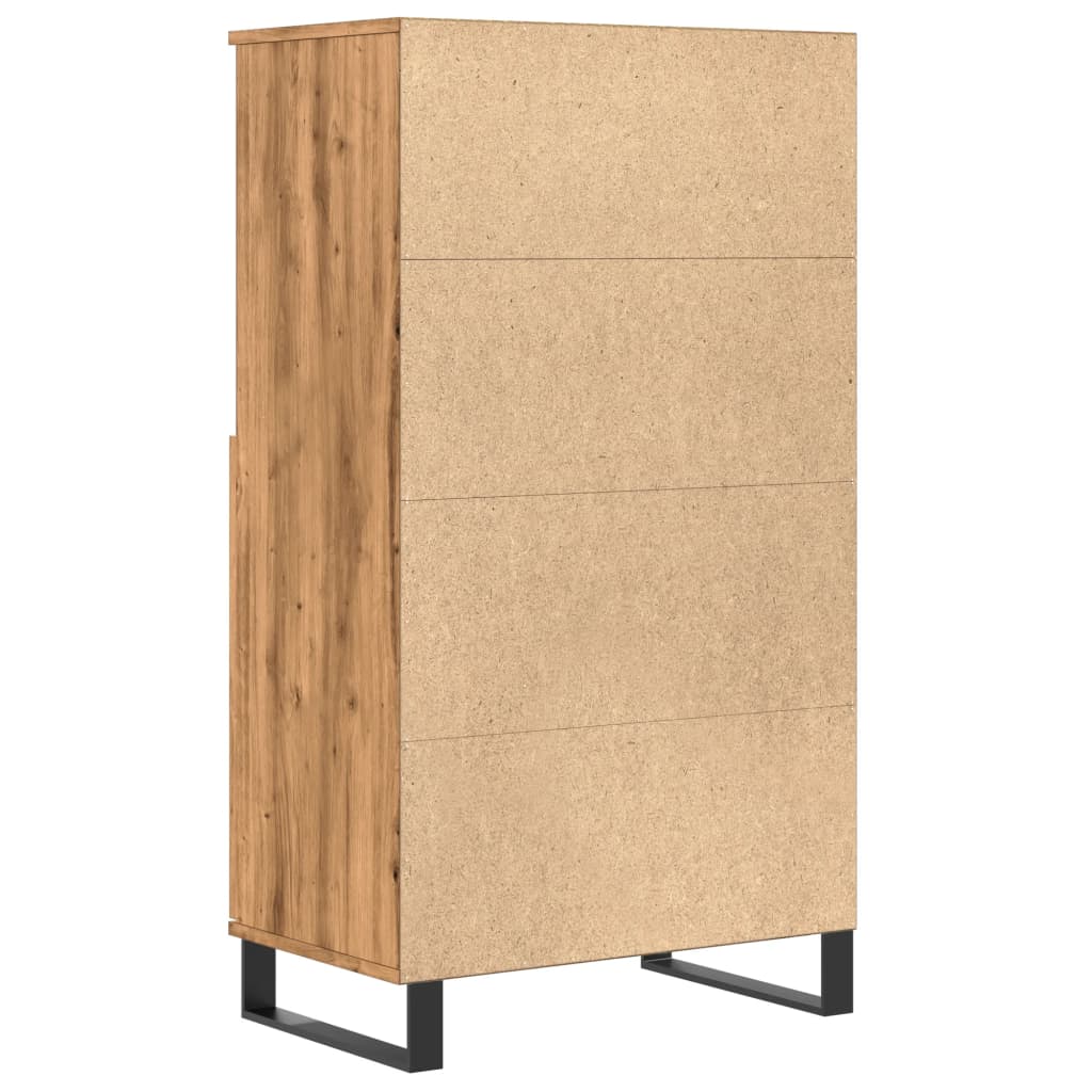 Hoge kast 60x36x110 cm bewerkt hout artisanaal eikenkleur is nu te koop bij PeponiXL, paradijselijk wonen!