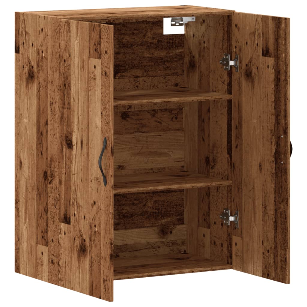 Wandkast 69,5x34x90 cm bewerkt hout oud houtkleurig is nu te koop bij PeponiXL, paradijselijk wonen!