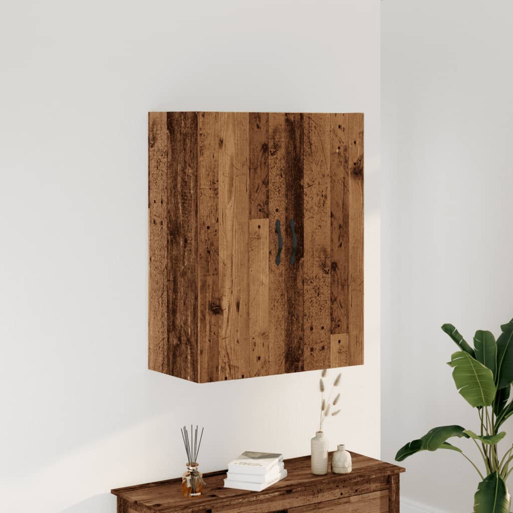 Wandkast 69,5x34x90 cm bewerkt hout oud houtkleurig is nu te koop bij PeponiXL, paradijselijk wonen!