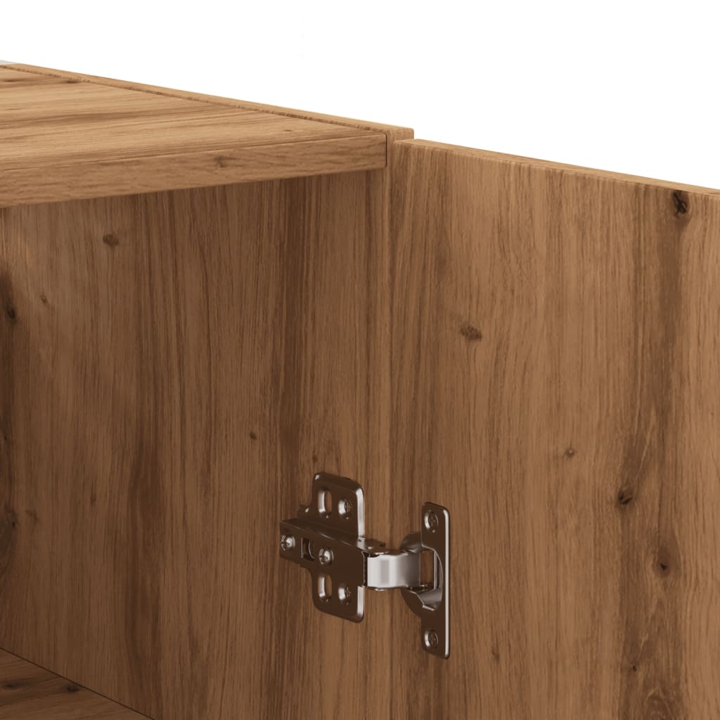 Wandkast 69,5x34x90 cm bewerkt hout artisanaal eikenkleurig is nu te koop bij PeponiXL, paradijselijk wonen!