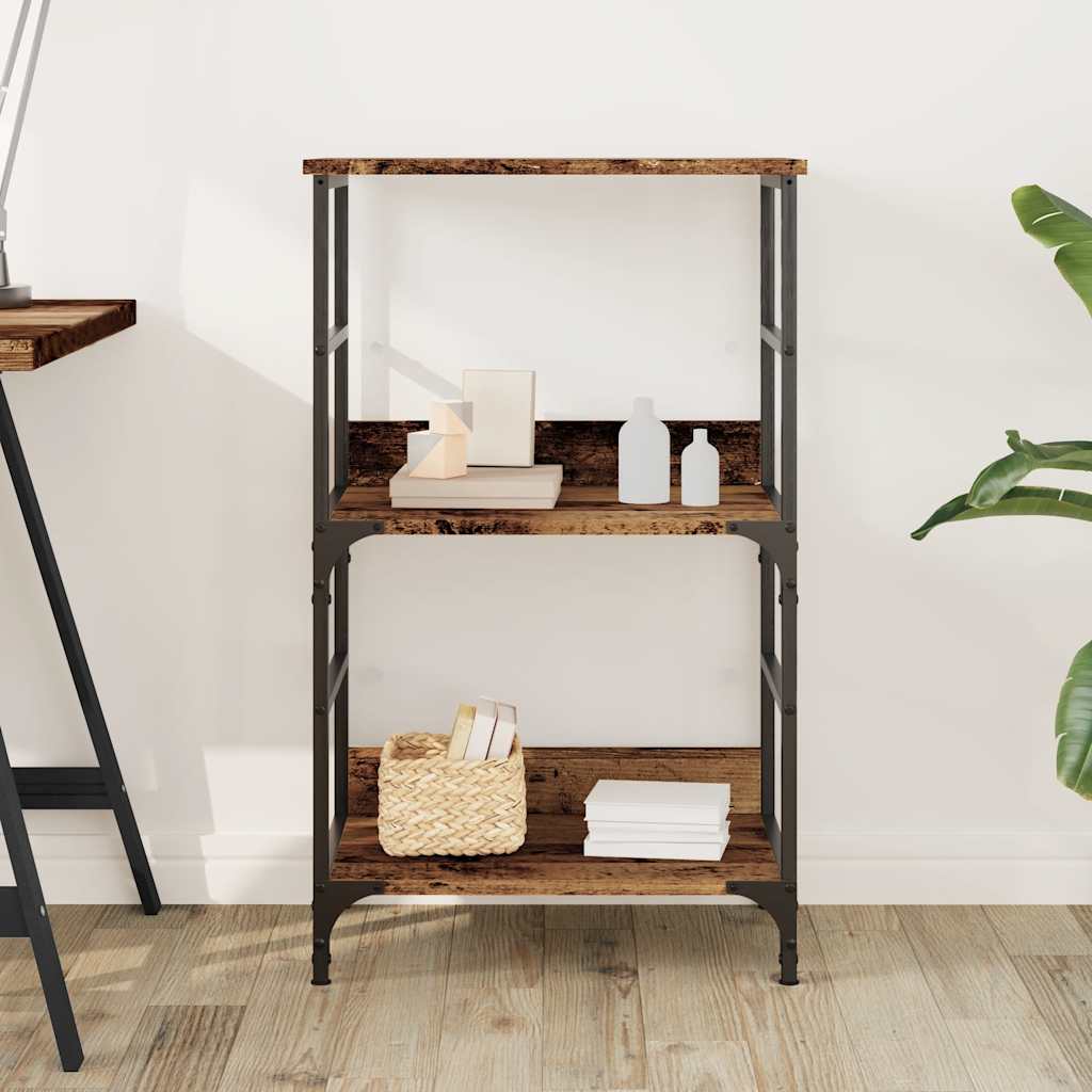 Boekenkast 50x33x82 cm bewerkt hout oud houtkleurig is nu te koop bij PeponiXL, paradijselijk wonen!