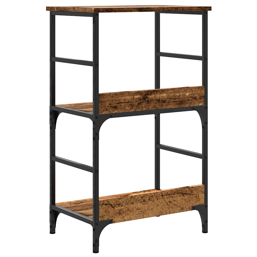 Boekenkast 50x33x82 cm bewerkt hout oud houtkleurig is nu te koop bij PeponiXL, paradijselijk wonen!