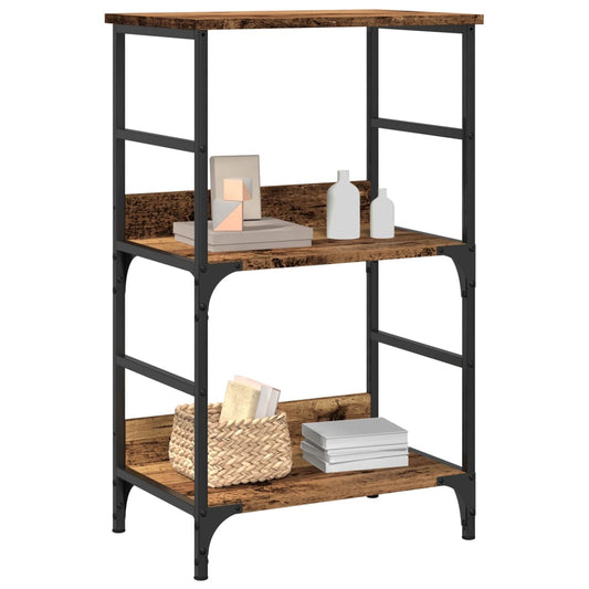 Boekenkast 50x33x82 cm bewerkt hout oud houtkleurig is nu te koop bij PeponiXL, paradijselijk wonen!
