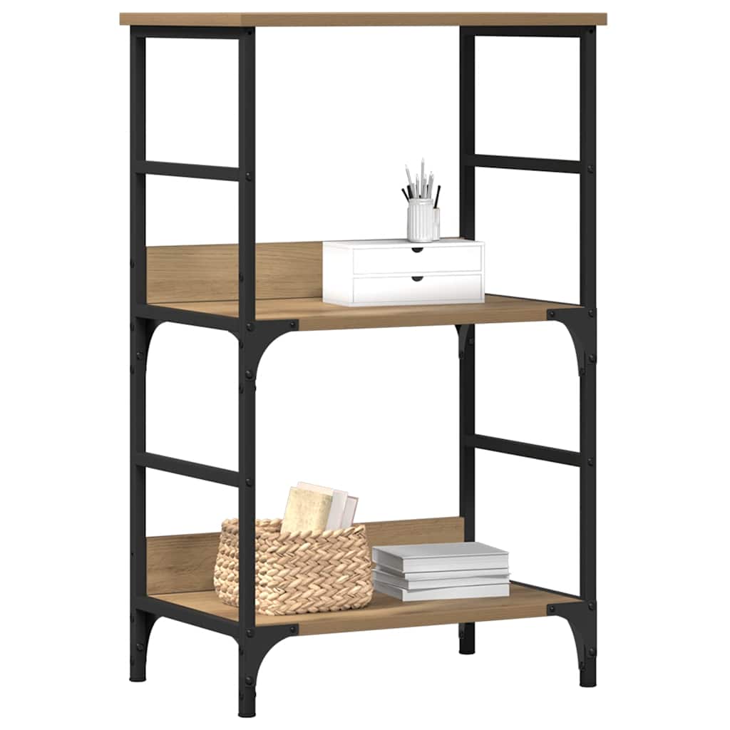 Boekenkast 50x33x82 cm bewerkt hout artisanaal eikenkleurig is nu te koop bij PeponiXL, paradijselijk wonen!