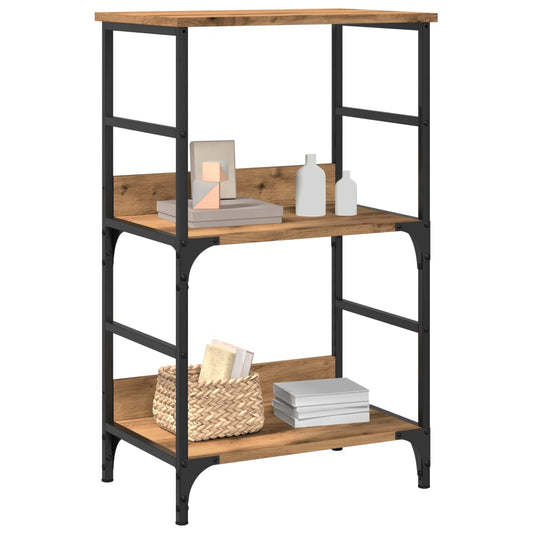 Boekenkast 50x33x82 cm bewerkt hout artisanaal eikenkleurig is nu te koop bij PeponiXL, paradijselijk wonen!