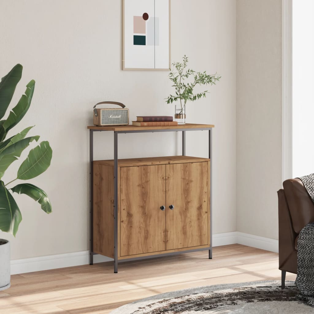 Dressoir 70x30x80 cm bewerkt hout artisanaal eikenkleur is nu te koop bij PeponiXL, paradijselijk wonen!