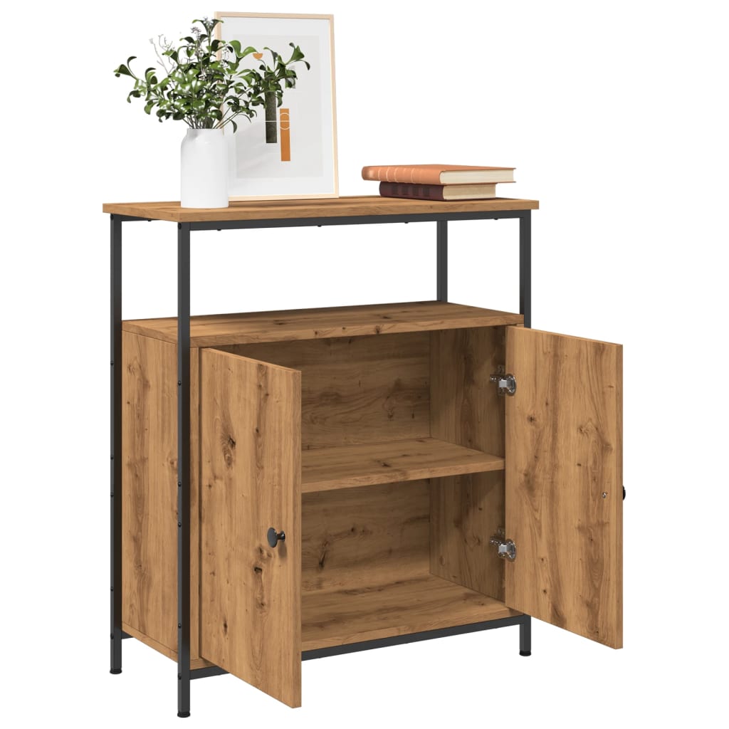 Dressoir 70x30x80 cm bewerkt hout artisanaal eikenkleur is nu te koop bij PeponiXL, paradijselijk wonen!