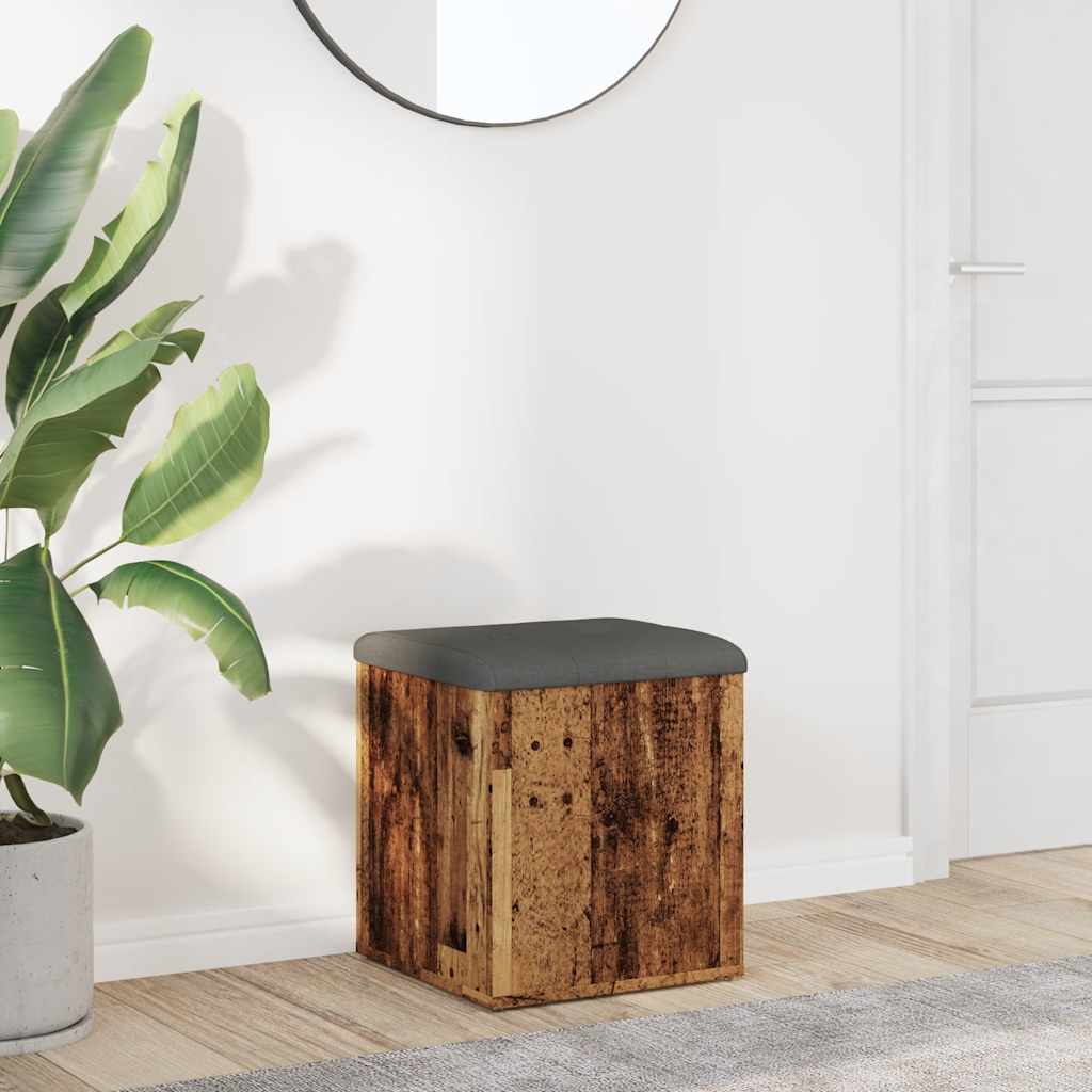 Opbergbank 42x42x45 cm bewerkt hout oud houtkleurig is nu te koop bij PeponiXL, paradijselijk wonen!