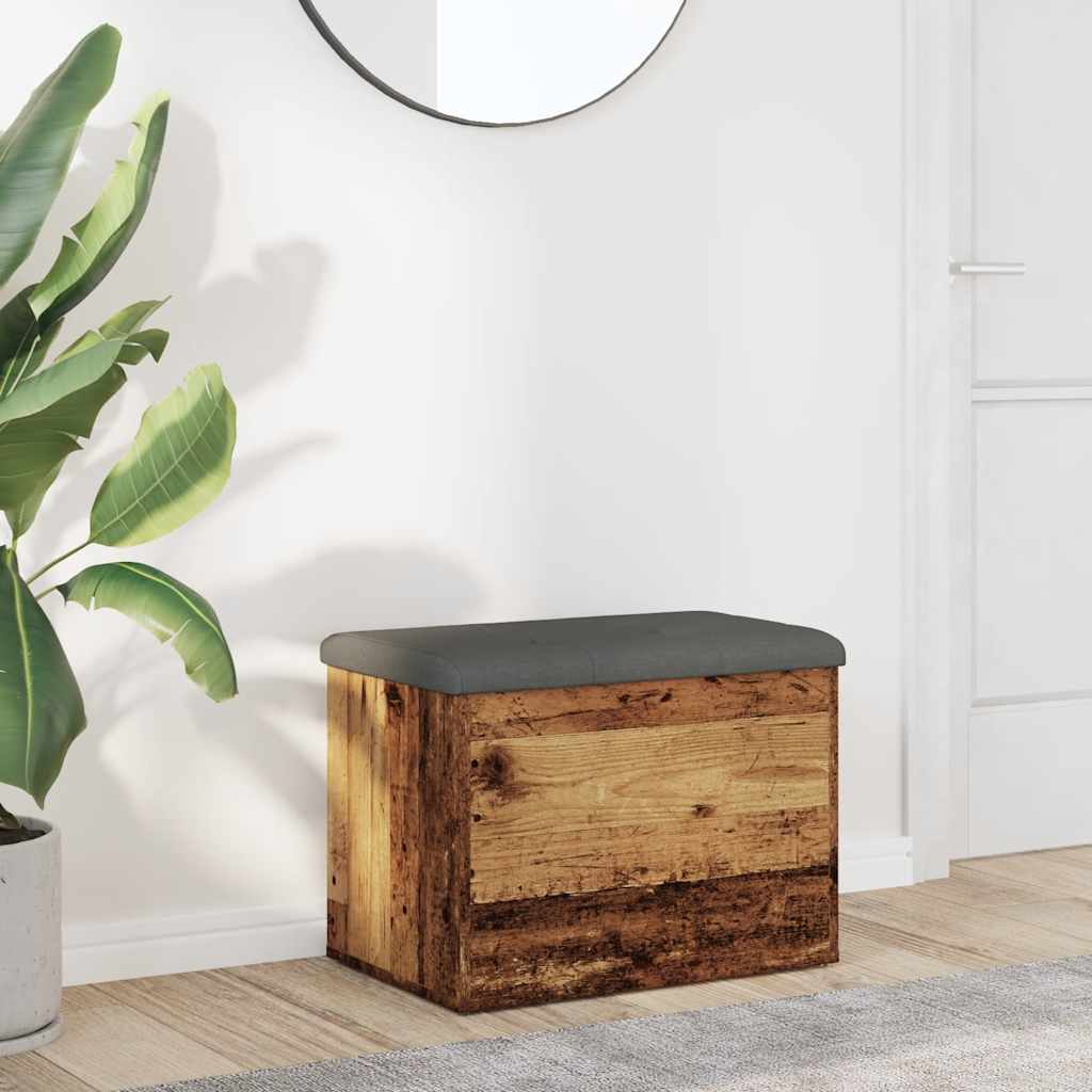 Opbergbankje 62x42x45 cm bewerkt hout oud houtkleurig is nu te koop bij PeponiXL, paradijselijk wonen!