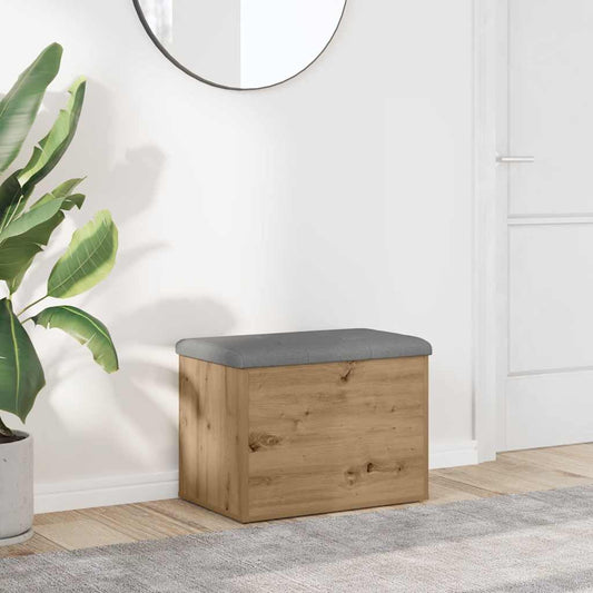 Opbergbankje 62x42x45 cm bewerkt hout artisanaal eikenkleur is nu te koop bij PeponiXL, paradijselijk wonen!