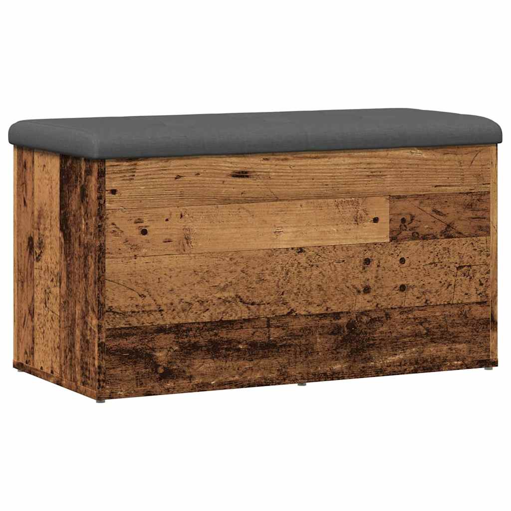 Opbergbankje 82x42x45 cm bewerkt hout oud houtkleurig is nu te koop bij PeponiXL, paradijselijk wonen!