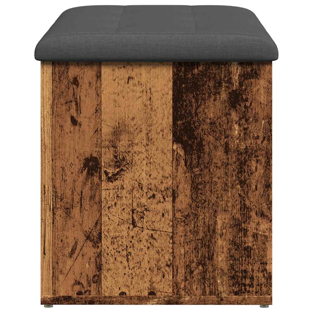 Opbergbankje 82x42x45 cm bewerkt hout oud houtkleurig is nu te koop bij PeponiXL, paradijselijk wonen!