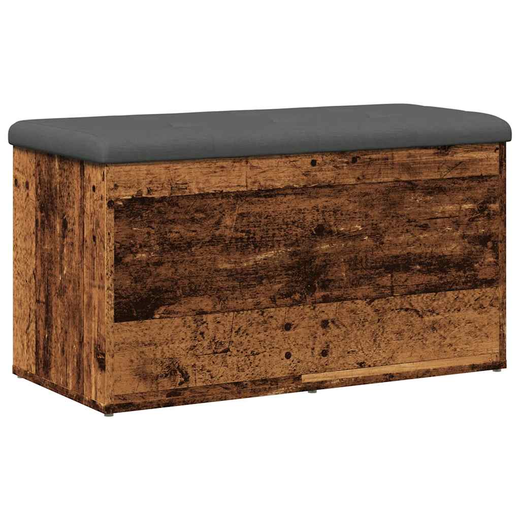 Opbergbankje 82x42x45 cm bewerkt hout oud houtkleurig is nu te koop bij PeponiXL, paradijselijk wonen!