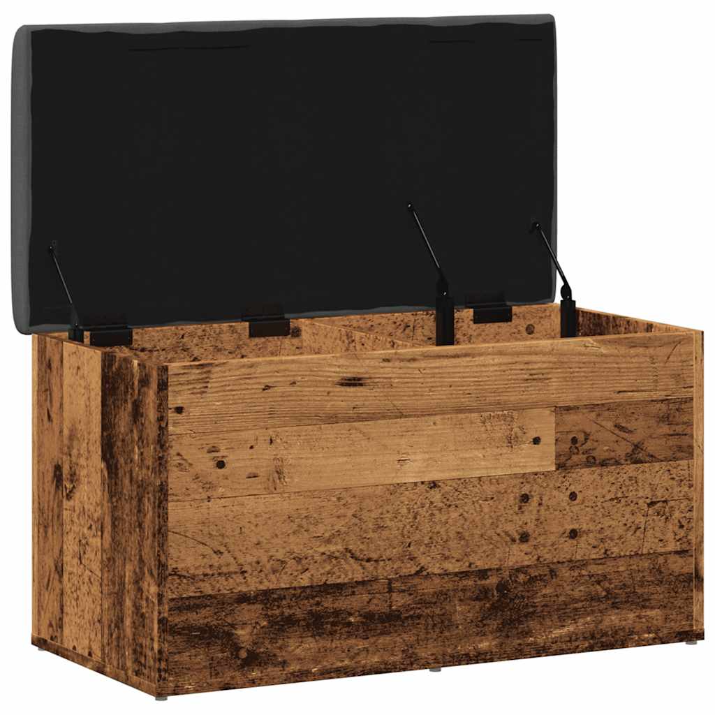 Opbergbankje 82x42x45 cm bewerkt hout oud houtkleurig is nu te koop bij PeponiXL, paradijselijk wonen!