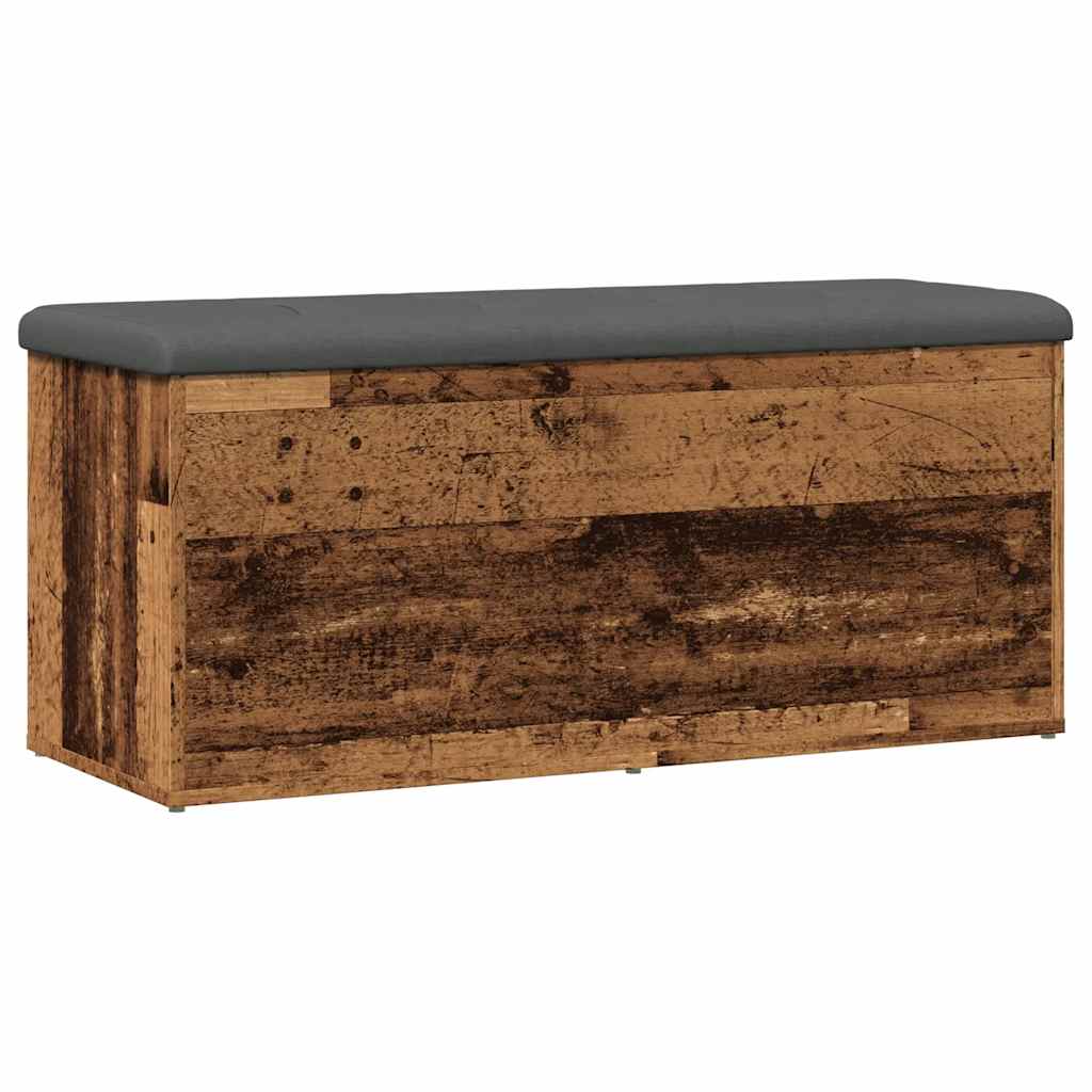 Opbergbankje 102x42x45 cm bewerkt hout oud houtkleurig is nu te koop bij PeponiXL, paradijselijk wonen!