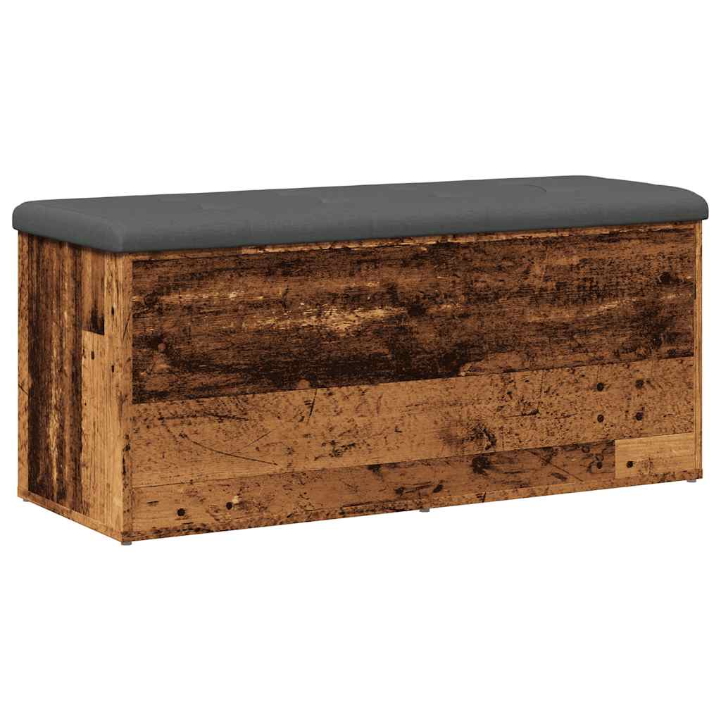 Opbergbankje 102x42x45 cm bewerkt hout oud houtkleurig is nu te koop bij PeponiXL, paradijselijk wonen!