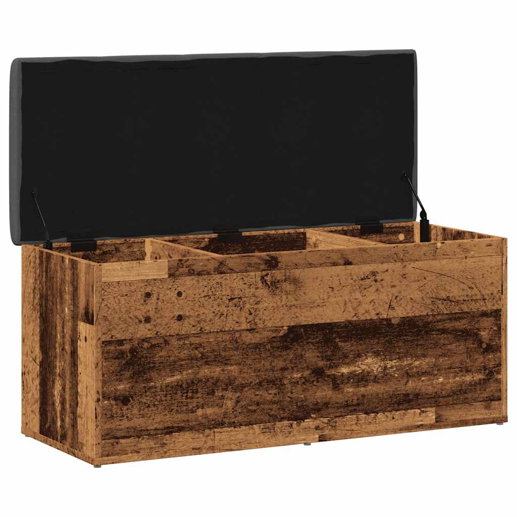 Opbergbankje 102x42x45 cm bewerkt hout oud houtkleurig is nu te koop bij PeponiXL, paradijselijk wonen!