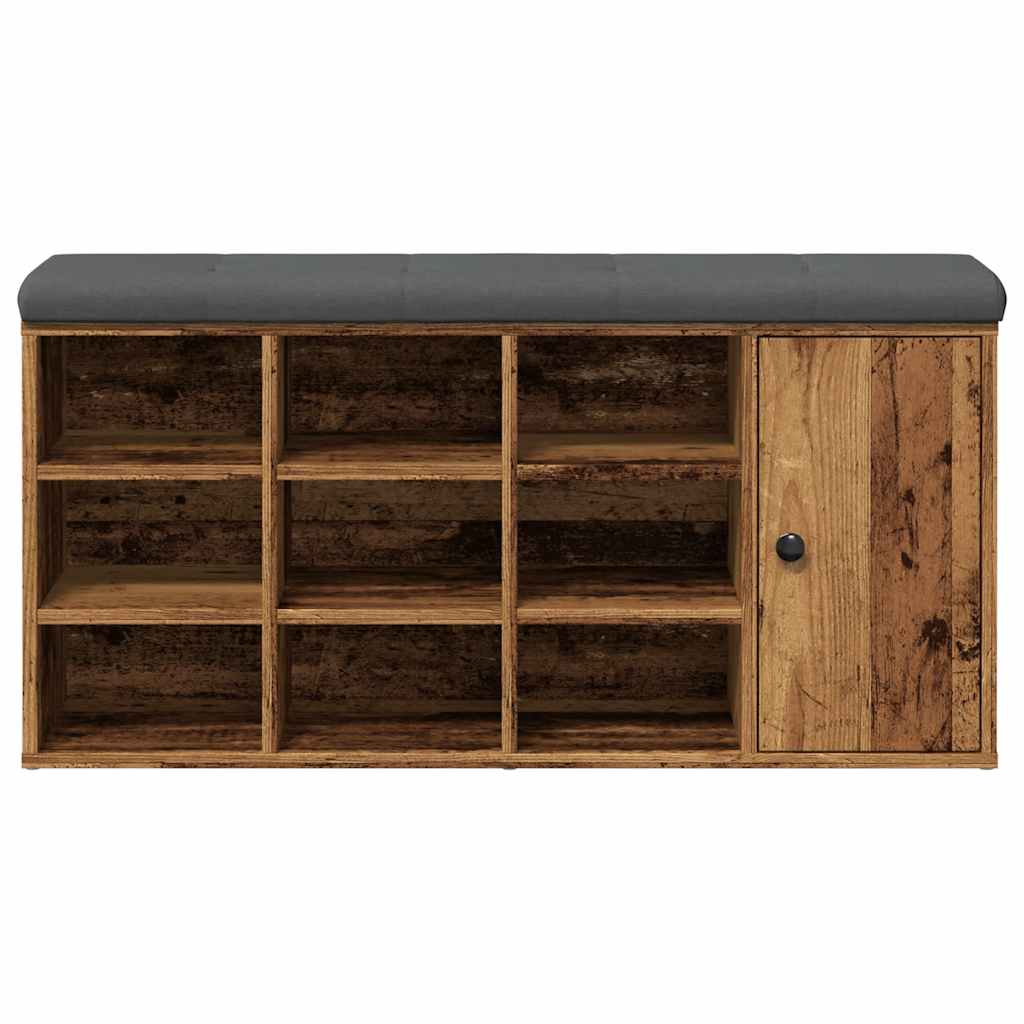 Schoenenbank 102x32x50 cm bewerkt hout oud houtkleurig is nu te koop bij PeponiXL, paradijselijk wonen!