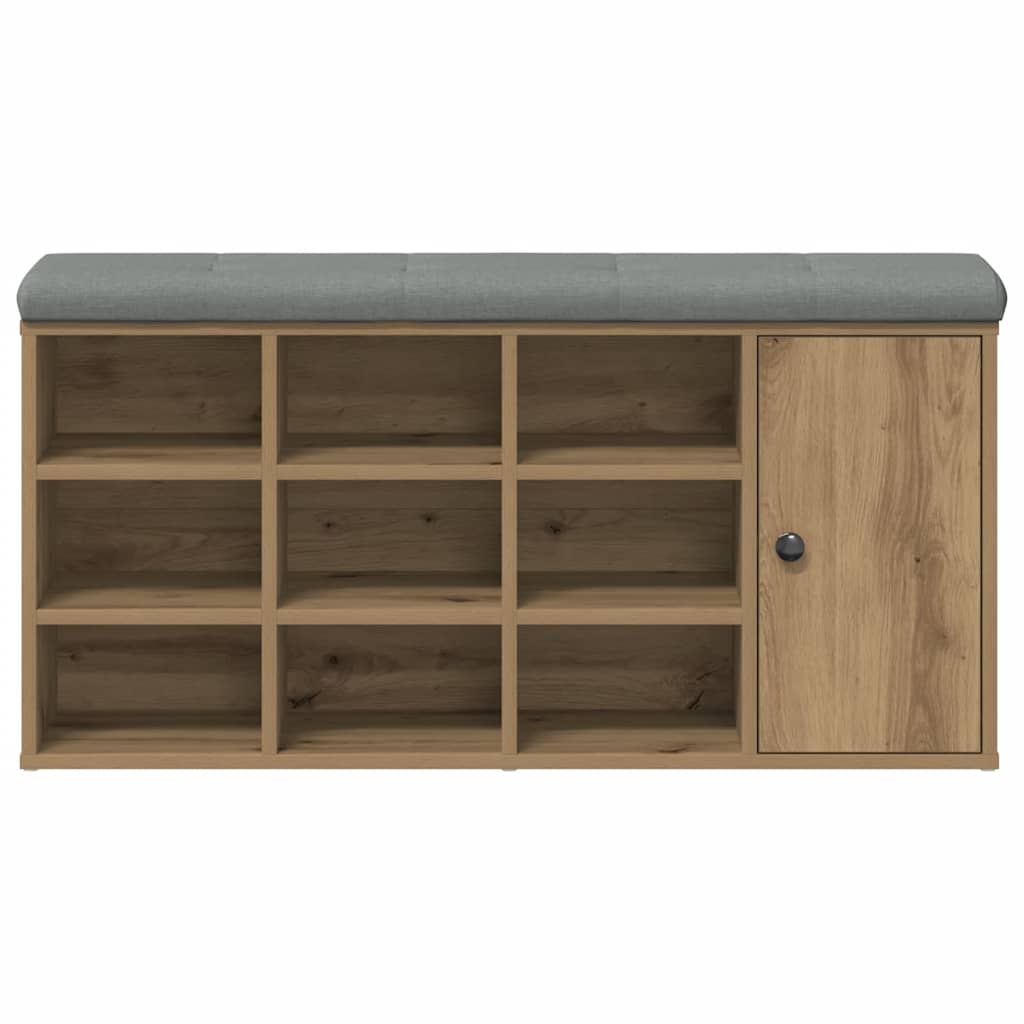 Schoenenbank 102x32x50 cm bewerkt hout artisanaal eikenkleur is nu te koop bij PeponiXL, paradijselijk wonen!