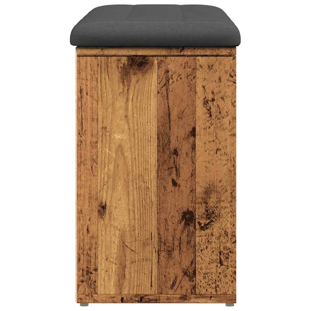 Schoenenbank 82x32x50 cm bewerkt hout oud houtkleurig is nu te koop bij PeponiXL, paradijselijk wonen!