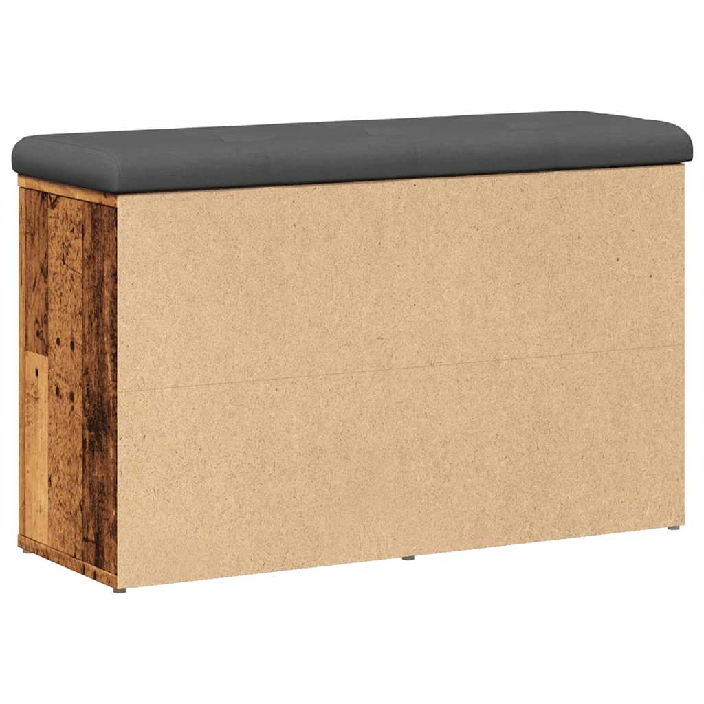 Schoenenbank 82x32x50 cm bewerkt hout oud houtkleurig is nu te koop bij PeponiXL, paradijselijk wonen!