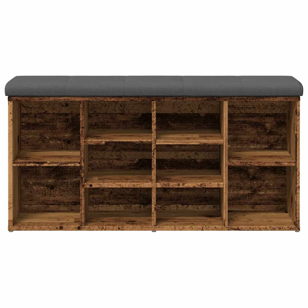 Schoenenbank 102x32x50 cm bewerkt hout oud houtkleurig is nu te koop bij PeponiXL, paradijselijk wonen!