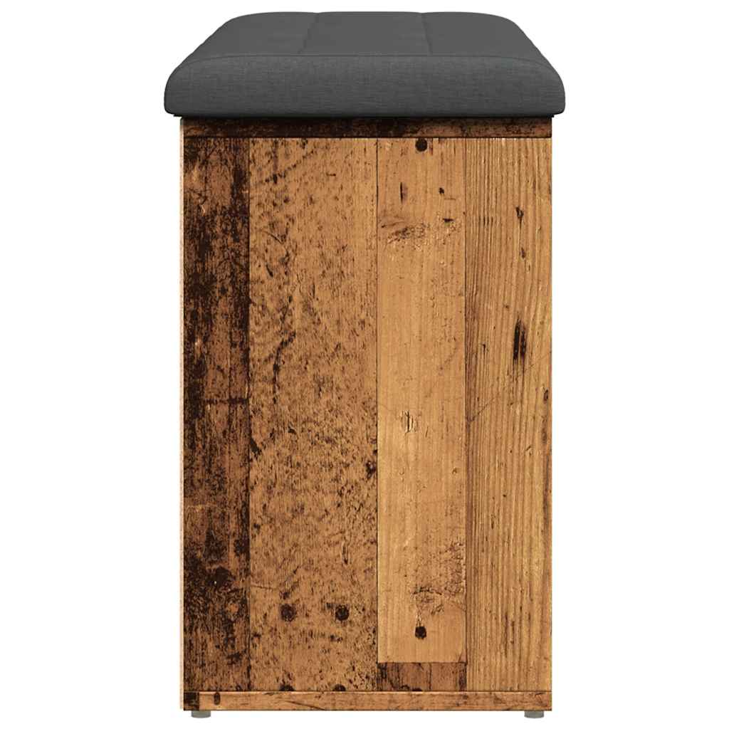 Schoenenbank 102x32x50 cm bewerkt hout oud houtkleurig is nu te koop bij PeponiXL, paradijselijk wonen!
